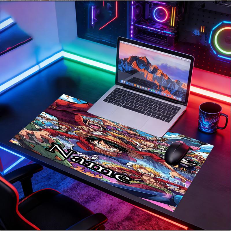 Custom Name Personalized Anime Pattern Mousepad, Laptop PC Desk Mat, Decorative Desk Mat for Home Keyboard Pad Gift