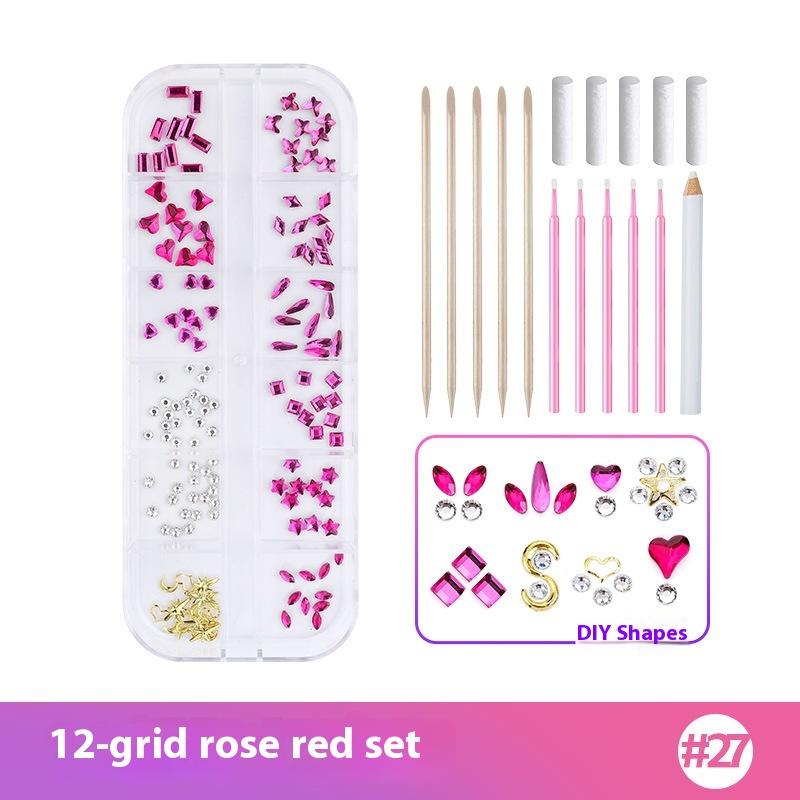 1 Set Dental Tooth Gems Crystal Diamond Heart Round Shaped Ornament Diy Tools Various Shapes Color Teeth Jewelry Denture