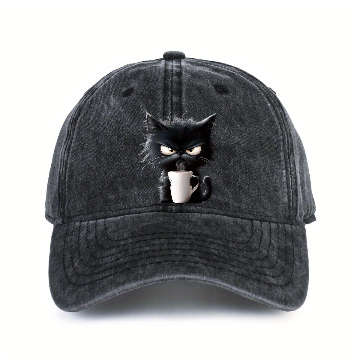 

Coffee Cat Printed Baseball Hat Fashionable Unisex s and Women s Decoration Outdoor Sunscreen Travel