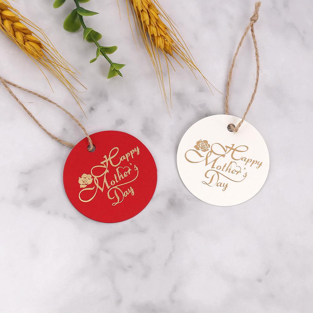 Kulatá dárková visačka ke Dni matek - Závěsná dekorace a suvenýrová kartička na pečení