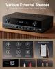 Donner Stereo Audio 600W Peak Bluetooth 2 Mic RCA for and Theater MAMP2 Amplifier, 2-Channel Receiver, 5.3, Phono, Optical, Coaxial, USB, FM, Inputs,