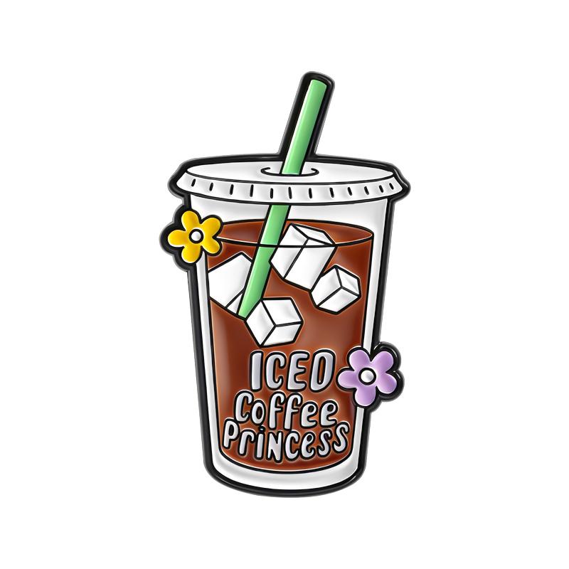 Cartoon Animal Drink Enamel Pins Witch Black Cat Elf Happiness Potion Christmas Gingerbread Coffee Drink Brooches Jewelry Gifts