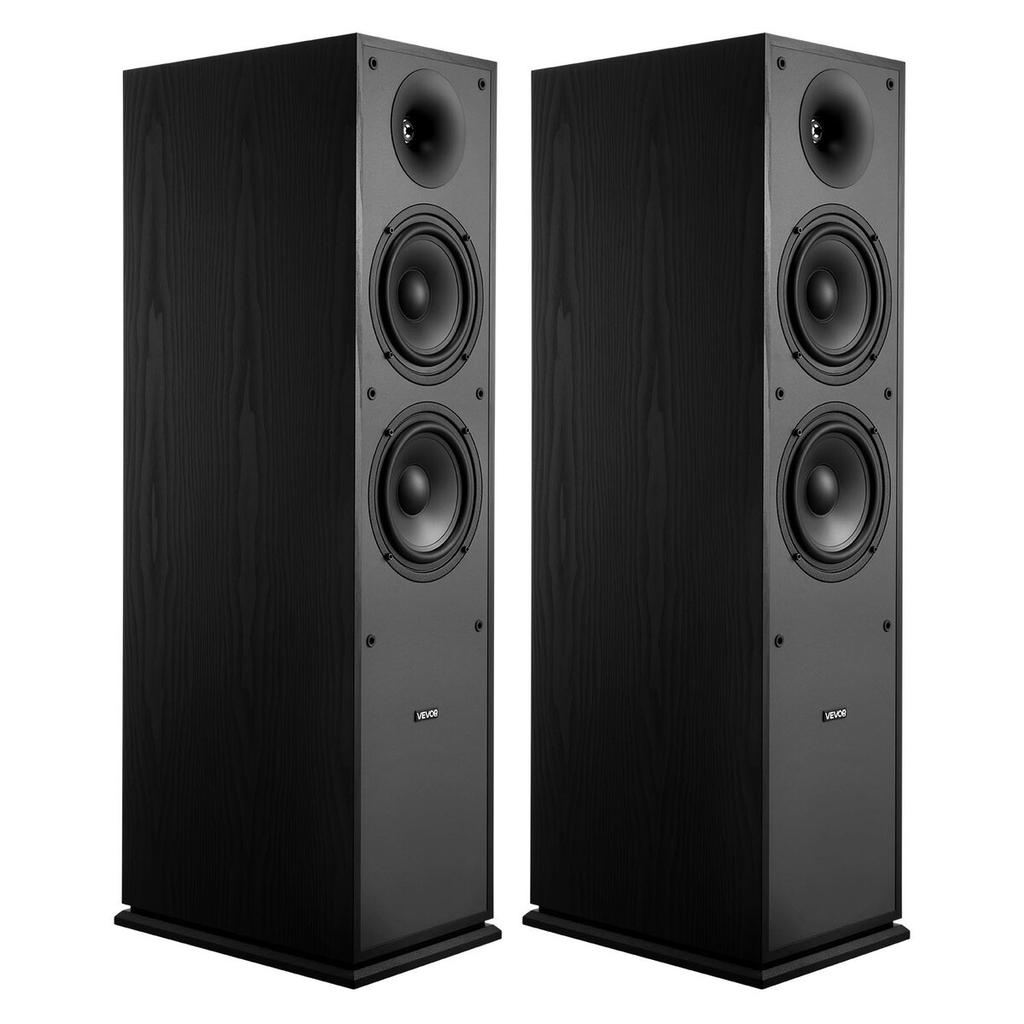Floorstanding Speakers, 2-Way, Floor-Standing Tower Speakers with 25.4 Mm Tweeter, Dual 165.1 Mm Woofers, 400W Peak, 65Hz20kHz Frequency Response,