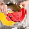 Vegetable Washing Filter Silicone Pot Edge Strainer, Clip-on Kitchen Colander for Pasta Vegetables, Multipurpose Food Strainer Non Slip Drainer