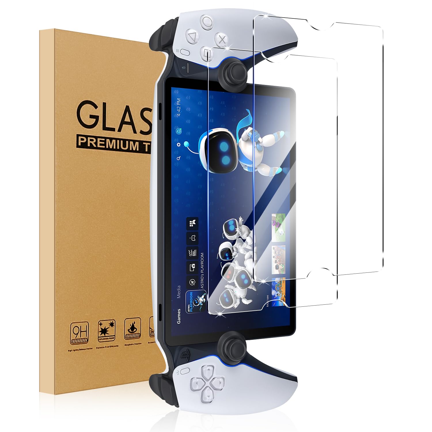 

Sungale for PlayStation Portal Glass 2 Pieces LCD Protective Film for PS PS Portal Screen Protective Japanese Glass 9H Round Edge PlayStation Portal