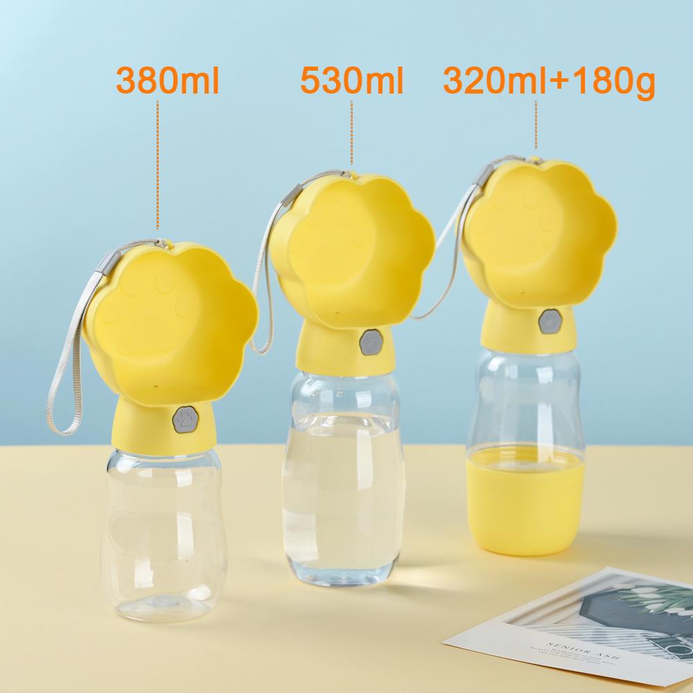 2 in 1 Dog Water Bottle With Food Container For Small Large Dogs Outdoor Portable Pet Drinking Bowl Puppy Cats Feeder Labrodor
