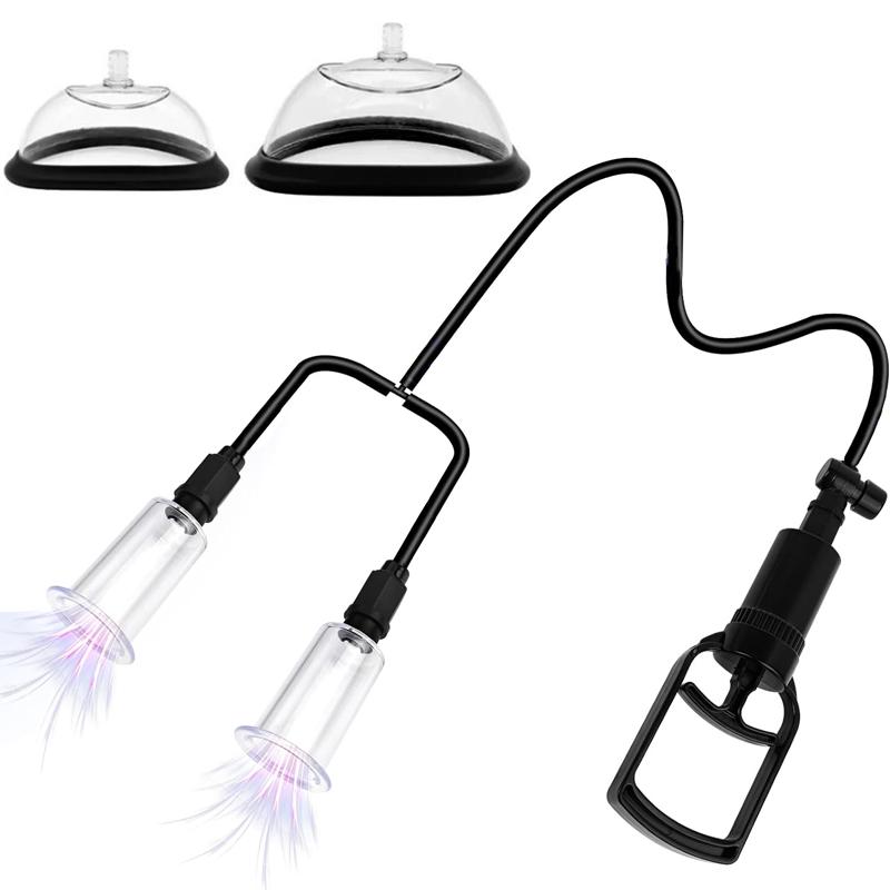 Manual Pussy Pump Female Breast Massager Vaginal Clitoral Suction Cup Enlarged Vacuum Pump Nipple Stimulator Sex Toy