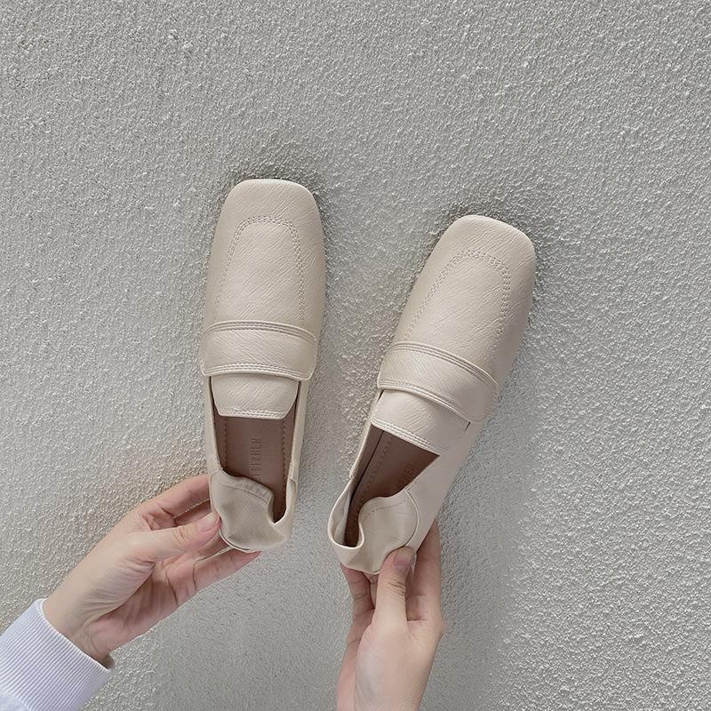 

Огромный, мягкий и удобный!~ Женские маленькие кожаные туфли на мягкой подошве в британском стиле 2023 французский ретро Дуду нежные одинарные туфли повседневные 39 белый