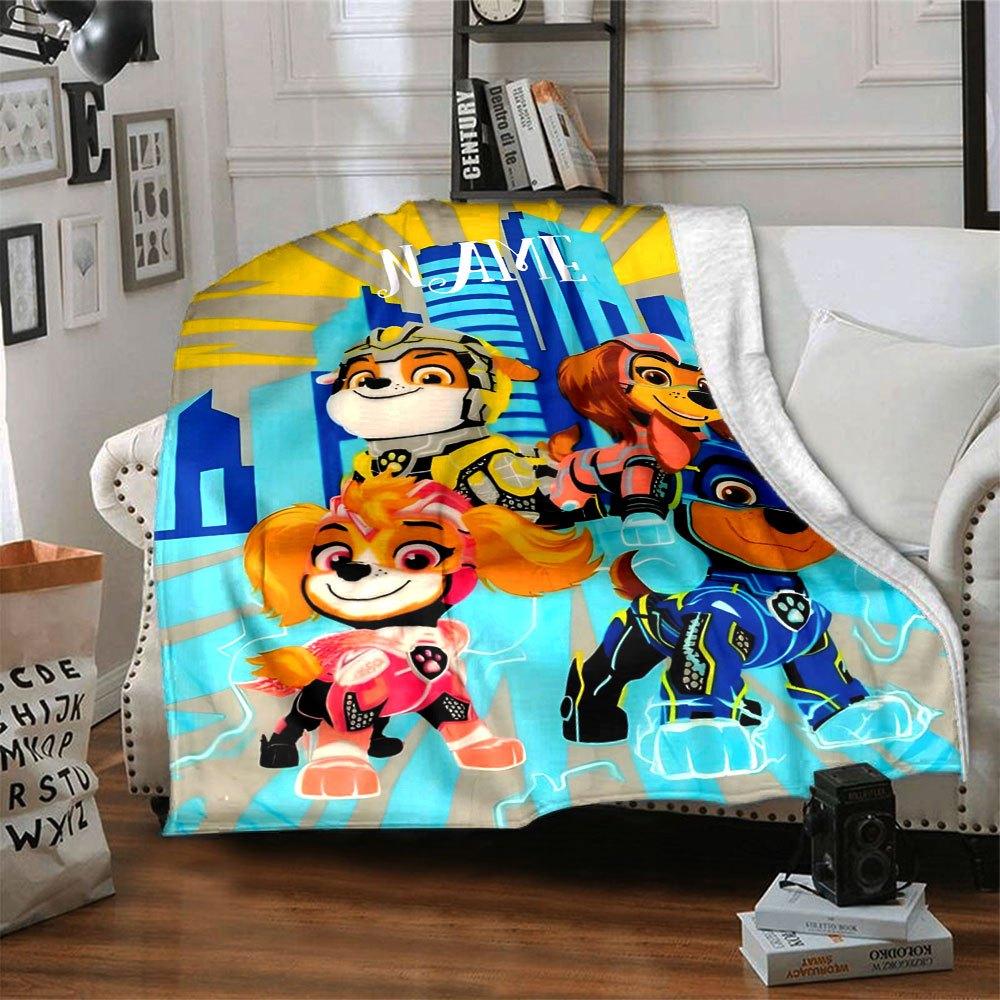 Paw Patrol Adventure City Multi Purpose Personalized Blanket Personalized Name Comfortable Great For Sofa Couch Office Bed Picnics All Season Use