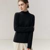Women's 100% Cashmere Ribbed Half-Turtleneck Sweater - Autumn/Winter Base Layer, Loose & Warm
