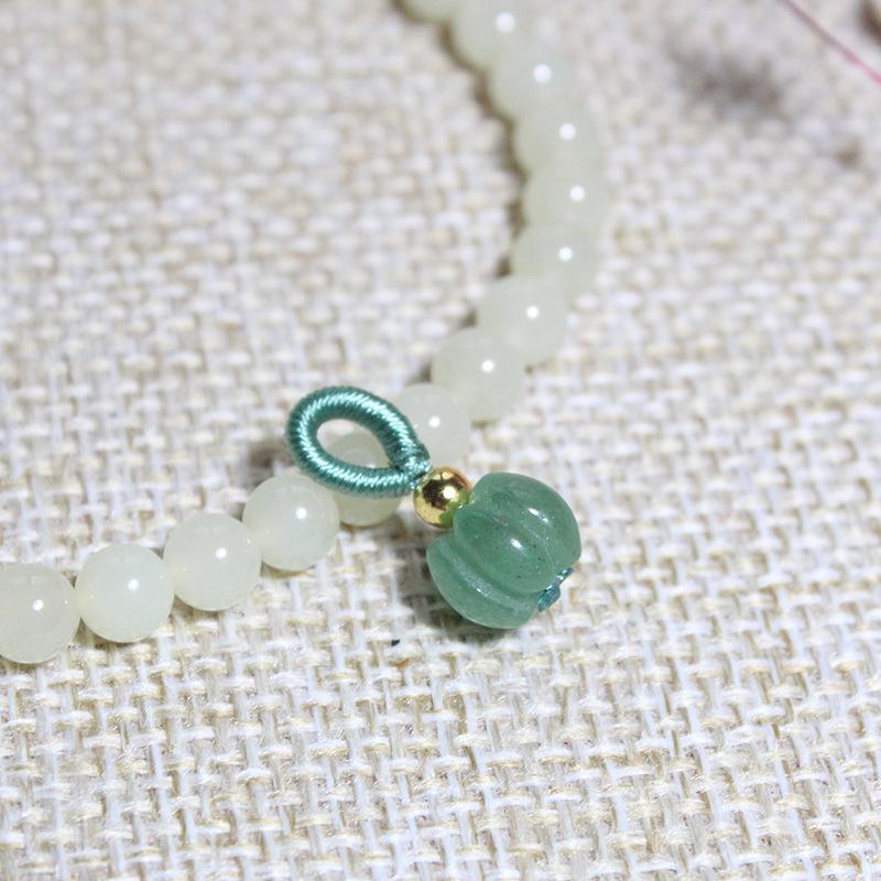 Браслет-подвеска из бусин ручной работы в виде золотой нефритовой тыквы