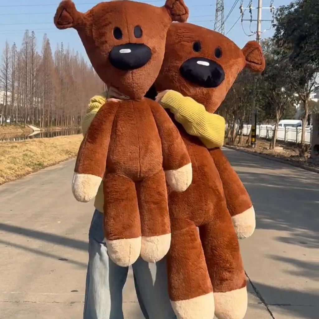 Soft Fluffy Bear Plush Toy Classic Brown Stuffed Bear Doll Cute Plushie Throw Pillow Home Decor Birthday Gifts Comfortable
