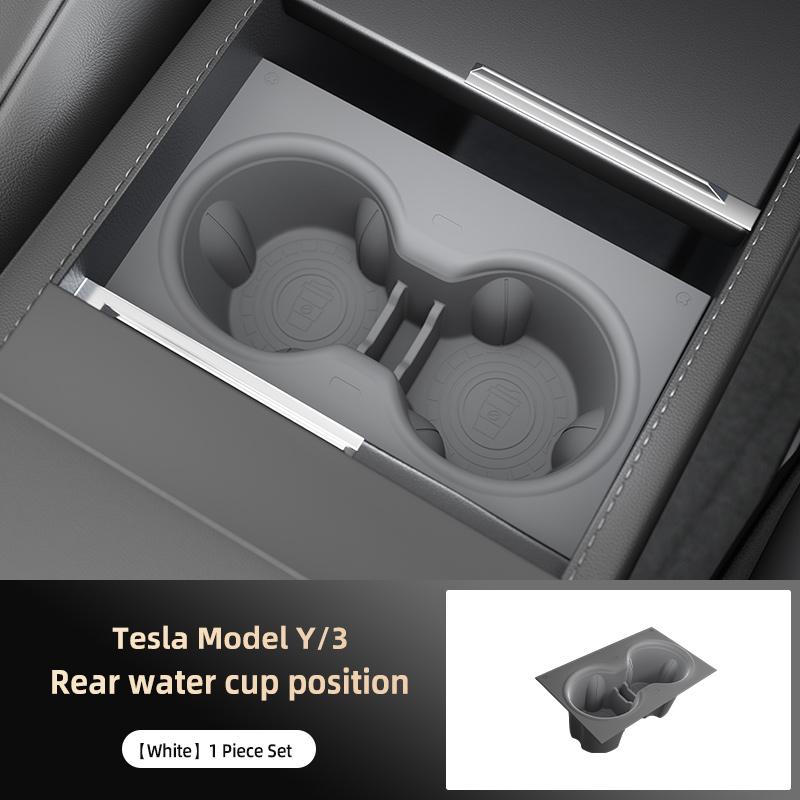 Custom Soft Silicone Cup Holder Mats For TESLA Model Y 2025 Juniper Anti-Slip,Interior Center Console Cup Holders  Easy to Clean