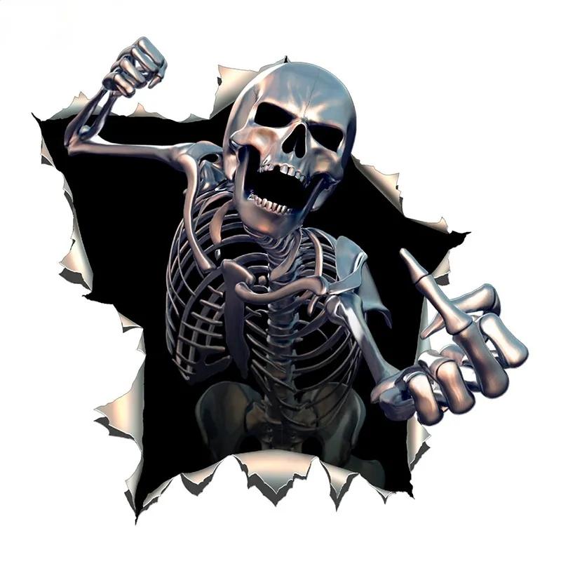 J530#Angry Skeleton Skull Sticker On The Car Vinyl Decal Waterproof Decoration Car Stickers