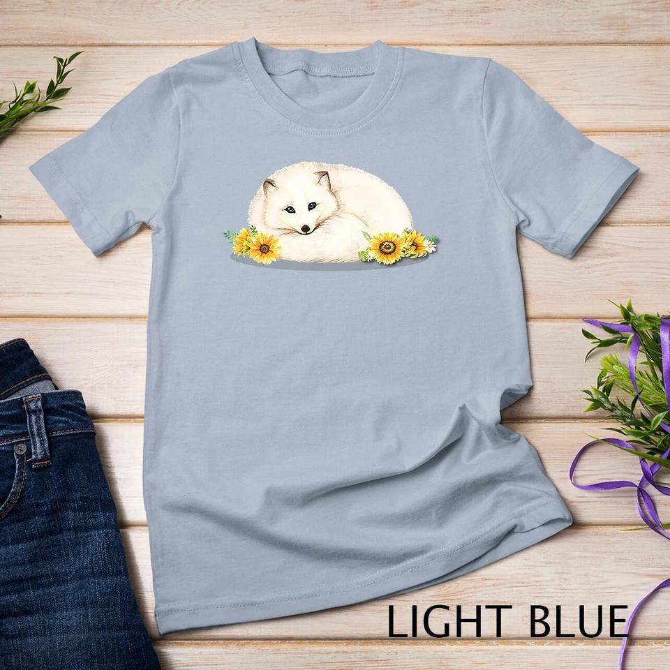 Arctic Fox Flower T-Shirt Unisex T-shirt 6 2XL