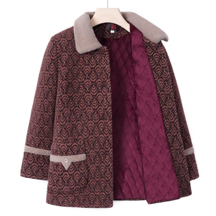Palton de iarnă Palton plus catifea pentru femei Stil nou Persoane de vârstă mijlocie și vârstnice Toamna și iarna Palton cald pentru mame Iarna Top gros