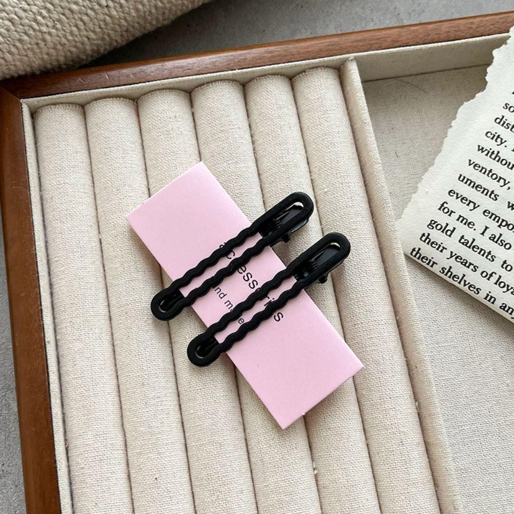 Alloy Candy-colored Cute Hairpin Solid Color Hair Accessories Decorate Hairpin with Wavy Side