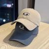 High quality letter embroidery soft top baseball cap women's versatile big head circumference cap wide brim shows the face