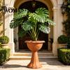 Sturdy Plastic Flowerpot Flower Urn Planter, Goblet-Shaped Plant Pot, Lightweight with Garden Pot Built-in Drainage Holes for Indoor Outdoor
