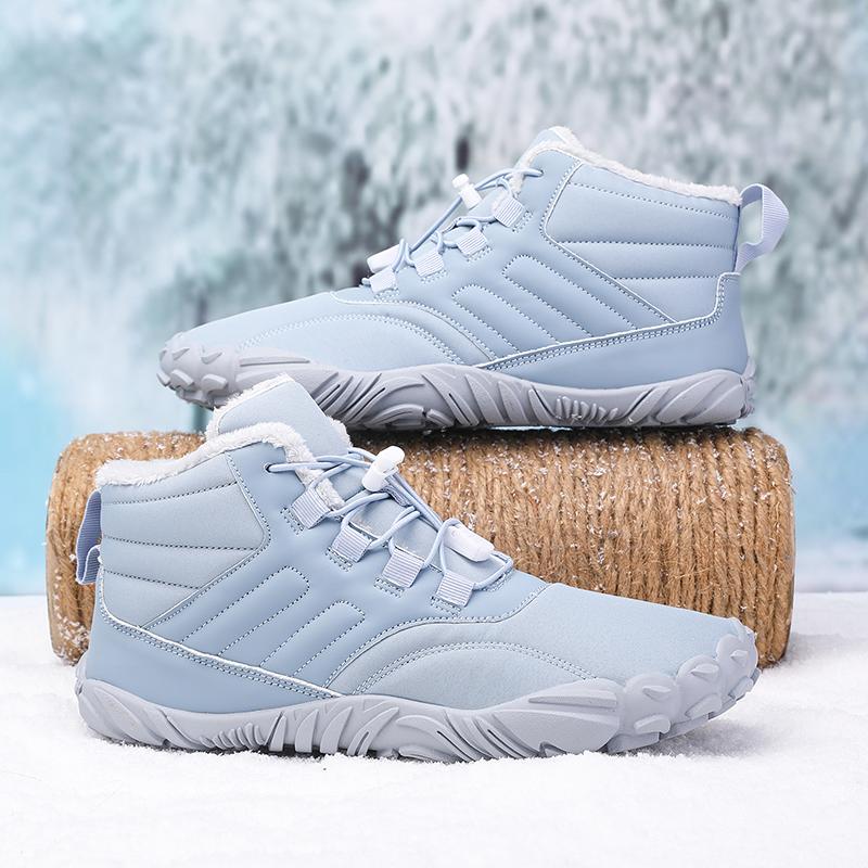 Outdoor High Top Men Cotton Shoes Warm Men Wide Barefoot Shoes Winter Ankle Boots with Fur Couple Non-slip Waterproof Snow Boots