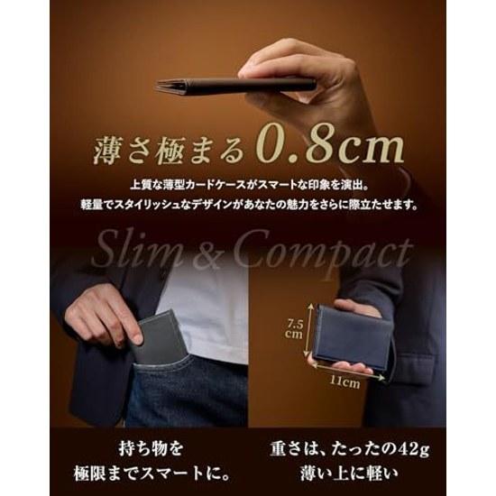 LEAGOO Credit Card Case Himeji Leather Japanese Craftsmanship Slim Genuine Holder Men Women Bi-fold Compact (Camel)