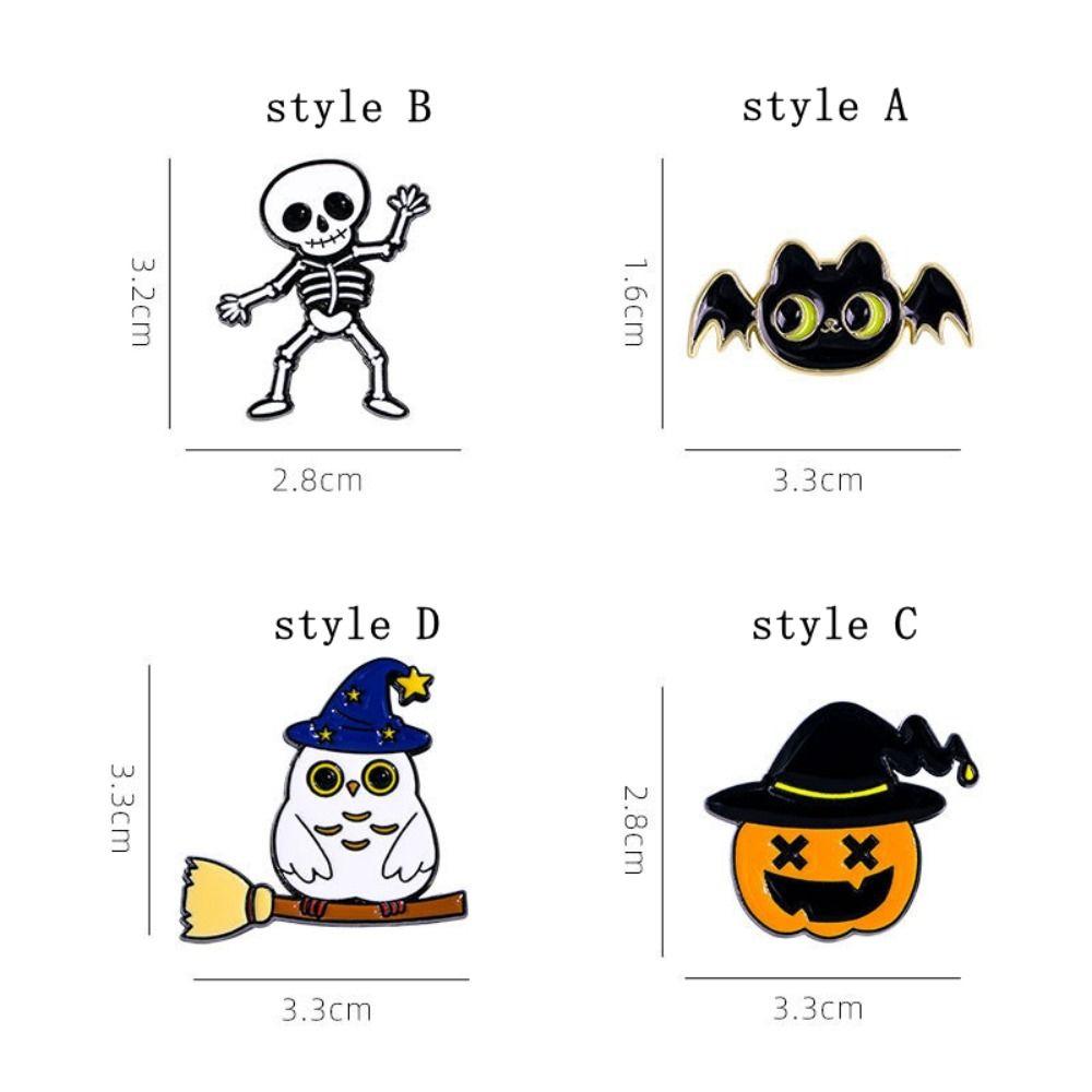Pumpkin Halloween Funny Brooch Elegant Flying Broomstick Cat Brooch Pumpkin Witch Brooch  Halloween