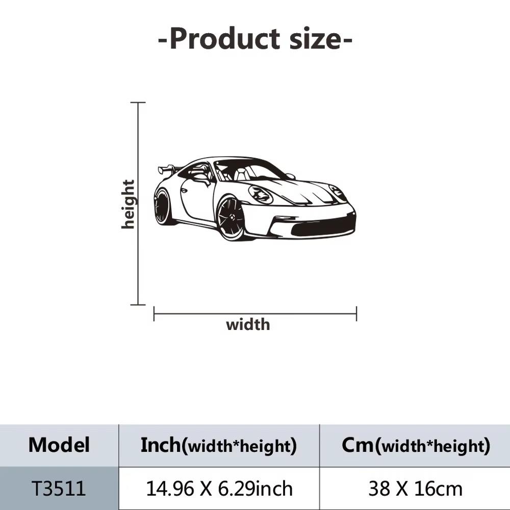1 Stück Metall Wandkunst 911 Front Metall Auto Silhouette Wandkunst, Metall Wandkunst Dekor, Geschenk für Autoliebhaber, Geschenke für Autotypen,