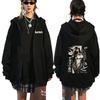 Anime Overlord Albedo Zipper Hoodie Japanese Manga Harajuku Long Sleeve Sweatshirt Men Women Pullover Jacket Hoodies Streetwear