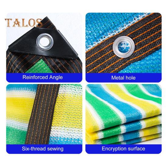 Sunshade Net Reusable Mesh Shade Cloth Tarp Tear-resistant Sunshade Mesh with Reinforced Grommets for Garden Greenhouse Patio Outdoor Sun Protection