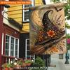 Linen Halloween Fall Pumpkin Garden Flag Rustic Style Ghost Welcome Flag  Porch
