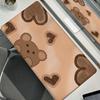 Cute Brown Bear Mouse Pad Rubber Non-Slip Computer Keyboard Anime Bears Desk Mat Office PC Cabinet XXL Tablepad E-Sports Carpet