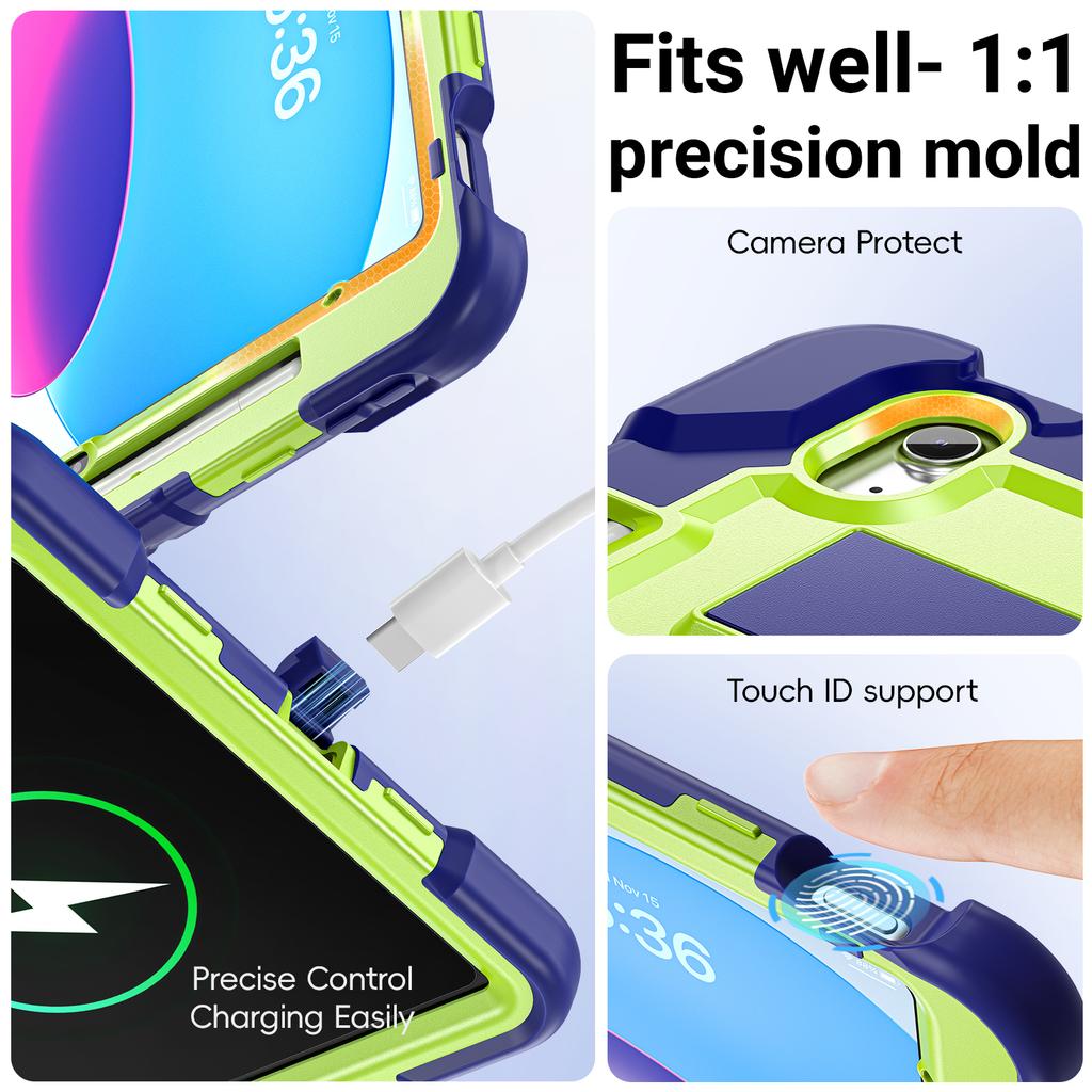 Kids Students protective cover For iPad 11th Gen A16 10th 10.9" Stand Case cover with shoulder strap and pen slot