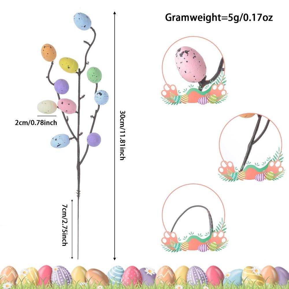 35CM Length Easter Egg Branch Artificial Egg Design Artificial Branch Branch Shape Fake Bouquets Vase Ornament Home Decor