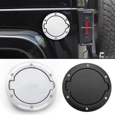 For Jeep Wrangler JK 2007-2017 Fuel Tank Cover Car Oil Tank Cap Cover Chrome Black Styling Accessories