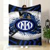 Inter Milan Logo Blanket Design Patterned Flannel Blanket Perfect for the Bedroom Living Room, Sofa, or a Little Nap