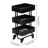 Mini for Doll Furniture Dollhouse Iron 3 Tier Trolley Storage Rack DIY for Doll House Kitchen Furniture with Wheels Acce