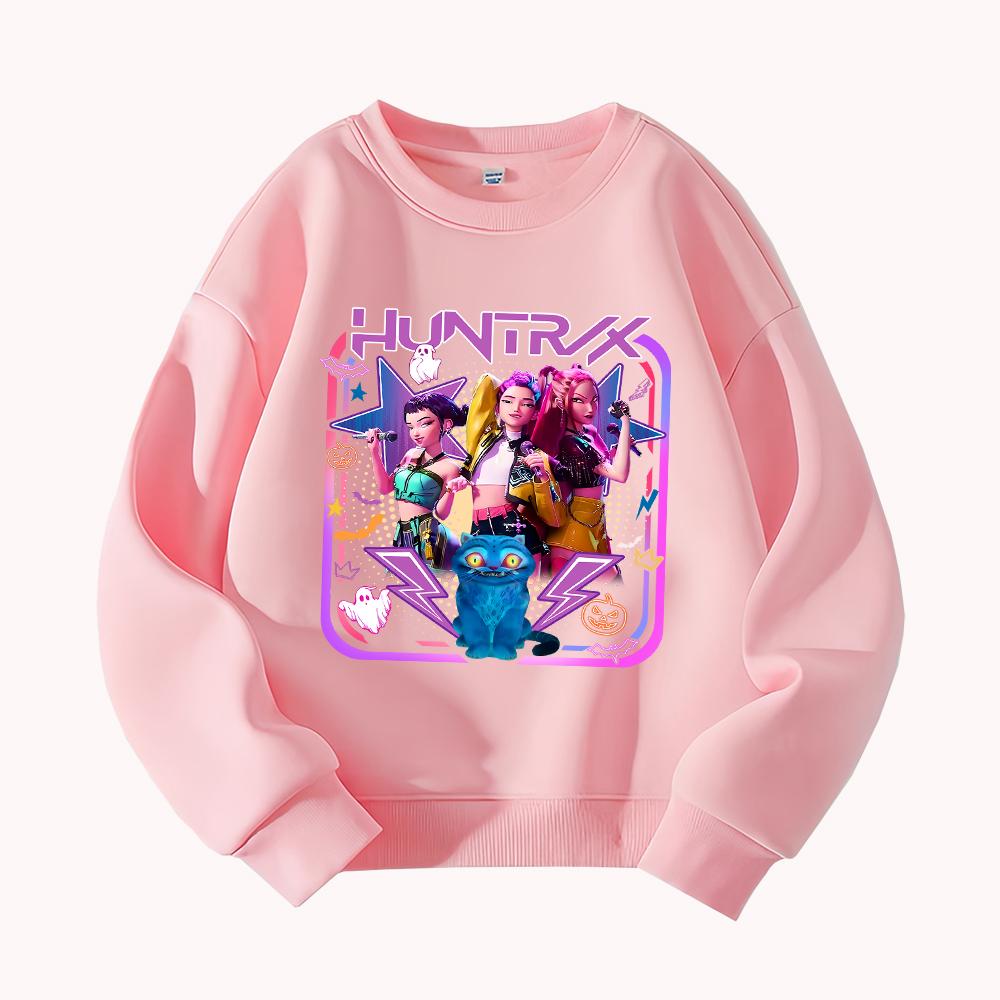 Толстовка с круглым вырезом и графическим принтом женской группы HUNTRX для женщин - Модный повседневный пуловер в стиле поп-музыки 140