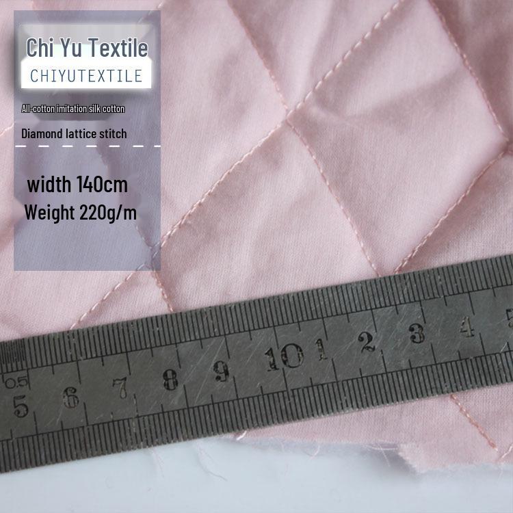 Thick Quilted Pure Cotton Fabric with Imitation Silk Lining for Winter Clothing