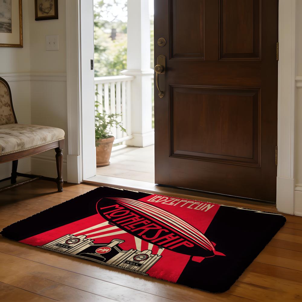 LLed ZZeppelin Floor Mat Soft Flannel Absorbent Mat Non-Slip Rug Home Bedroom Bathroom