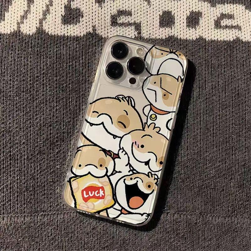 Cartoon puppy snake mobile phone case is suitable for Apple 16 space transparent iphone14 protective case Apple 15/12pro