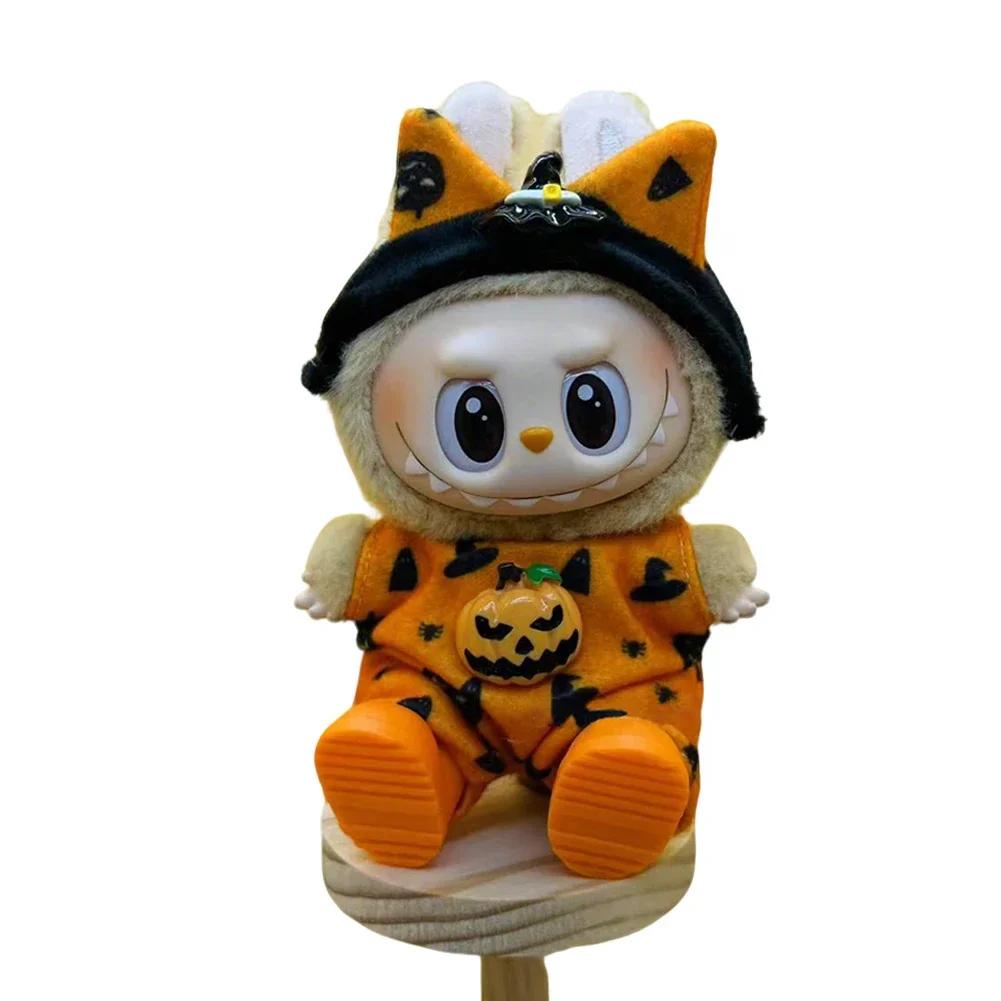 Halloween Accessories For Labubu Devil Clothes Pumpkin Set For 15/17Cm V1V2V3 Doll Mini Plush Doll Devil Wing Halloween Costume