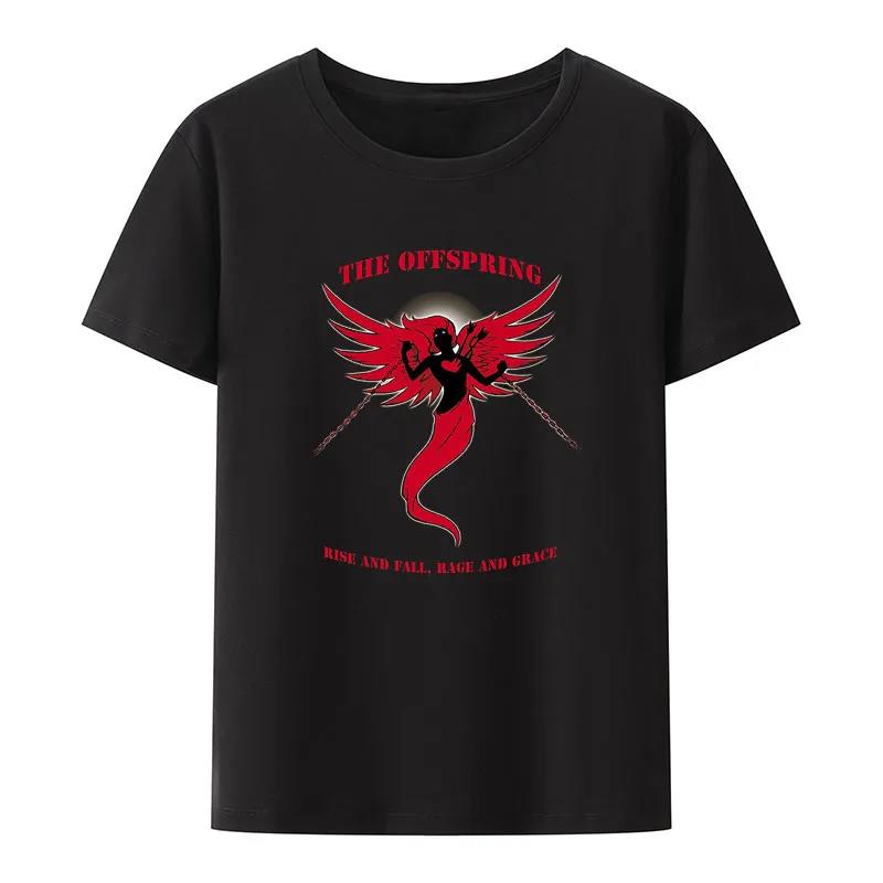 Flame Skull Head Punk Print TShirt Women And Unisex The Offspring Band Hiphop Streetwear Fashion Cool Camisetas Plus Size Tops