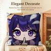 Raiden Shogun cute Genshin Cushion Cover Natural Linen Organic Fabric DoubleSided Printing Sofa Home Decor Gift Pillow Case