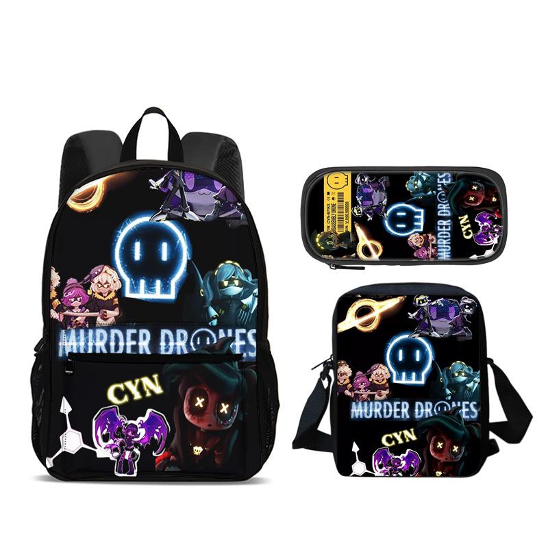 Zaino Droni Assassini Astuccio Borsa a Spalla Set da 3 Pezzi Versatile Grande Capacità Ragazzo e Ragazza Scuola Compleanno Miglior Regalo