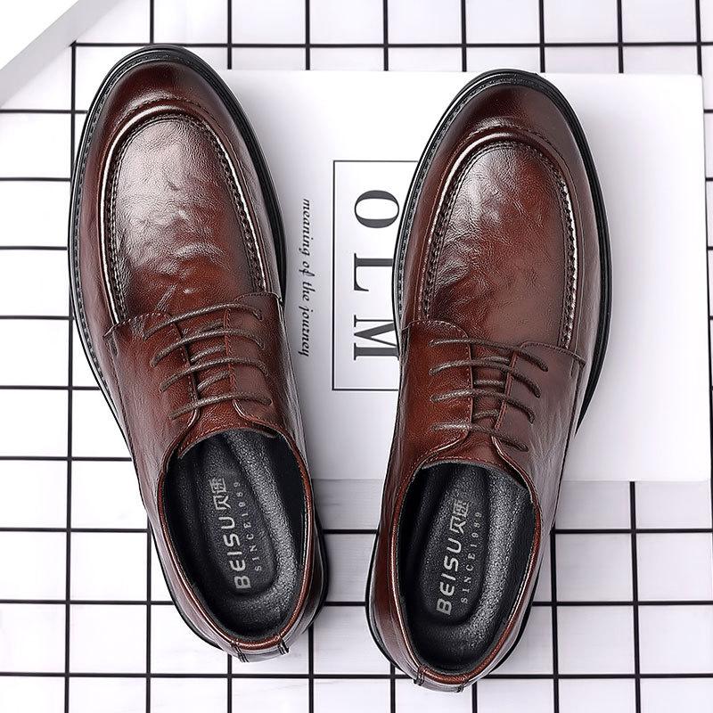 

Кожаные туфли, мужские новые деловые повседневные кожаные туфли с ручками для работы, корейская версия, свадебные кожаные туфли для жениха 45 коричневый