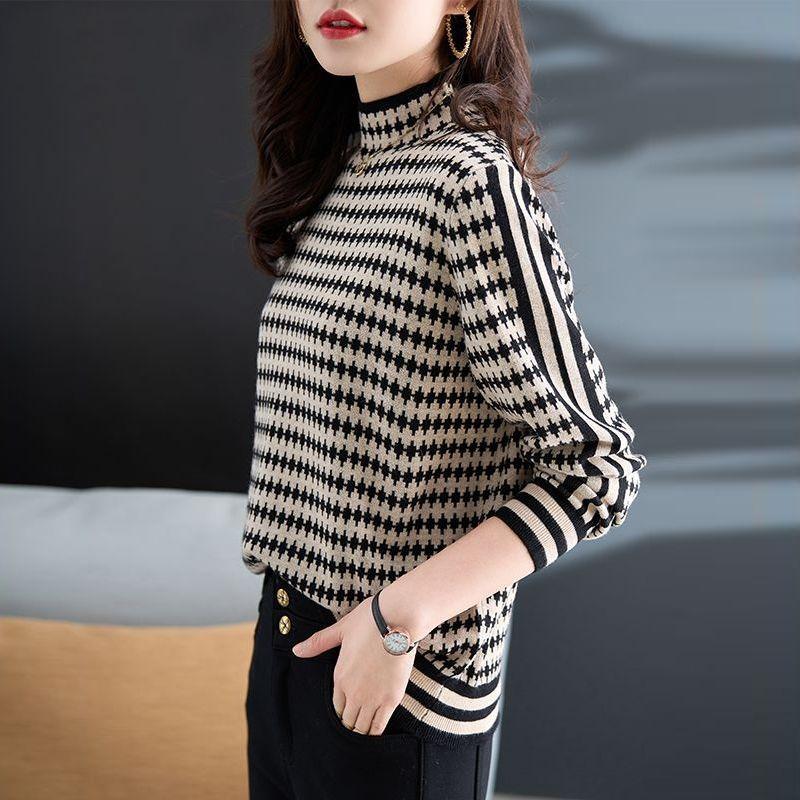 A New Autumn and Winter Semi-turtleneck Bottoming Sweater for Women's Autumn and Winter Sweater Loose Small Knitted Sweater for Women