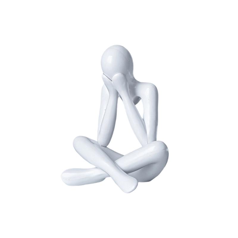 Abstract Thinker Figurine Sculpture Modern Art Homes Decors Plastic Statue for Living Room or Office Bookshelf Display