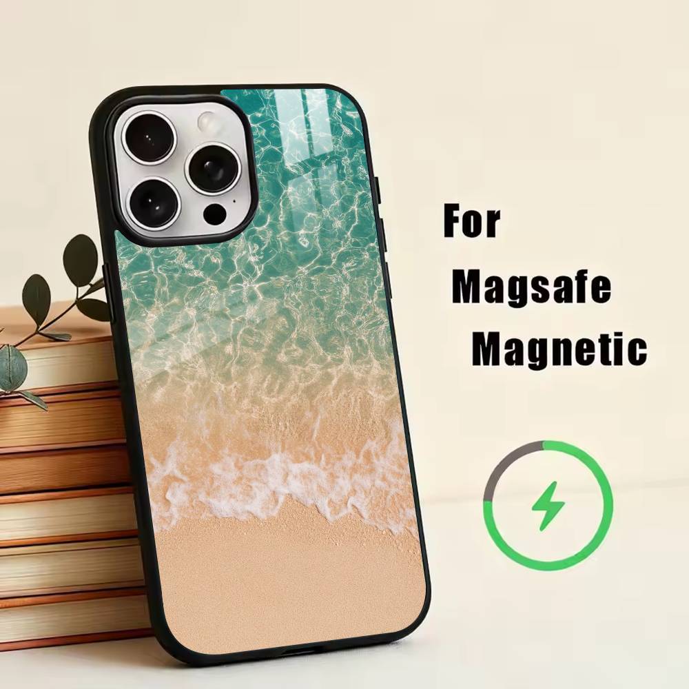 Summer by the sea Phone Case For iPhone17,16,15,14,13,12,11 Plus,Pro Magnetic For Magsafe Wireless Charging