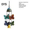 Butterfly Wind Chime Metal Stained Glass Wind Chime Hanging Decoration for Indoor Outdoor Garden Patio Porch Home Decor