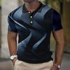 Men Gradient Polo Shirt Short Sleeve 3d Print Tops Fashion Polyester Breathable Comfortable Polos Shirts